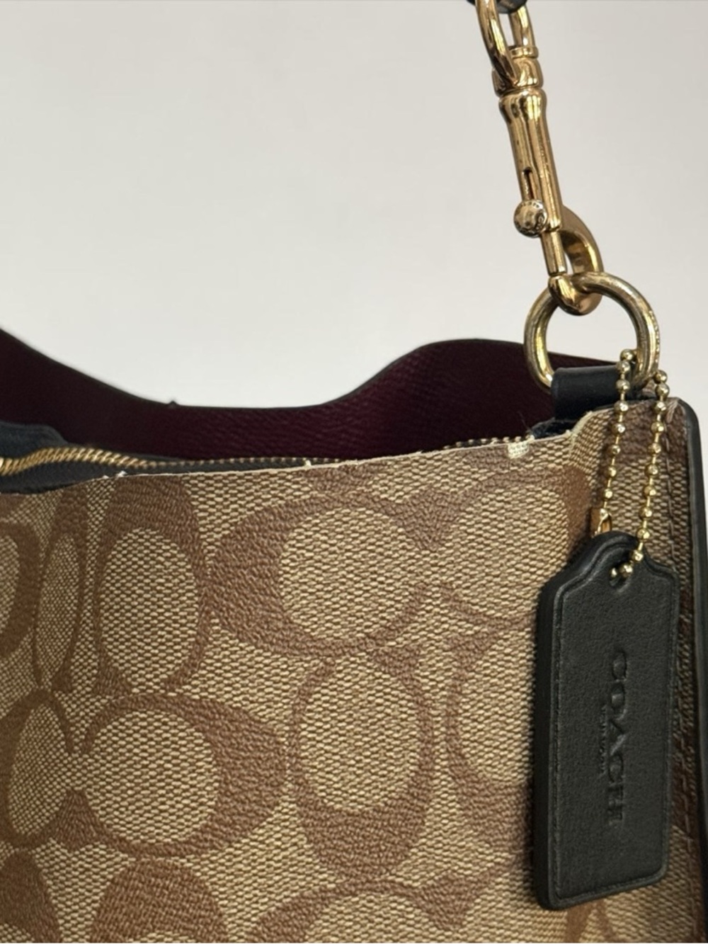Coach Mollie Signature Canvas Brown Black Shoulder Bucket Bag! - Picture 16 of 16